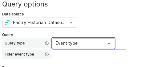 Event type dashboard variable query