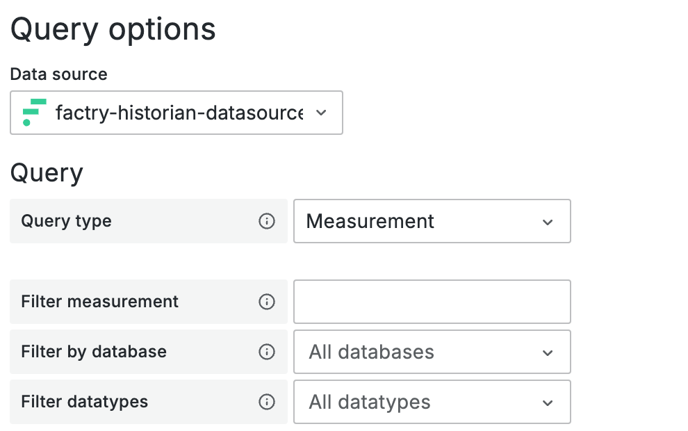 Measurement dashboard variable query