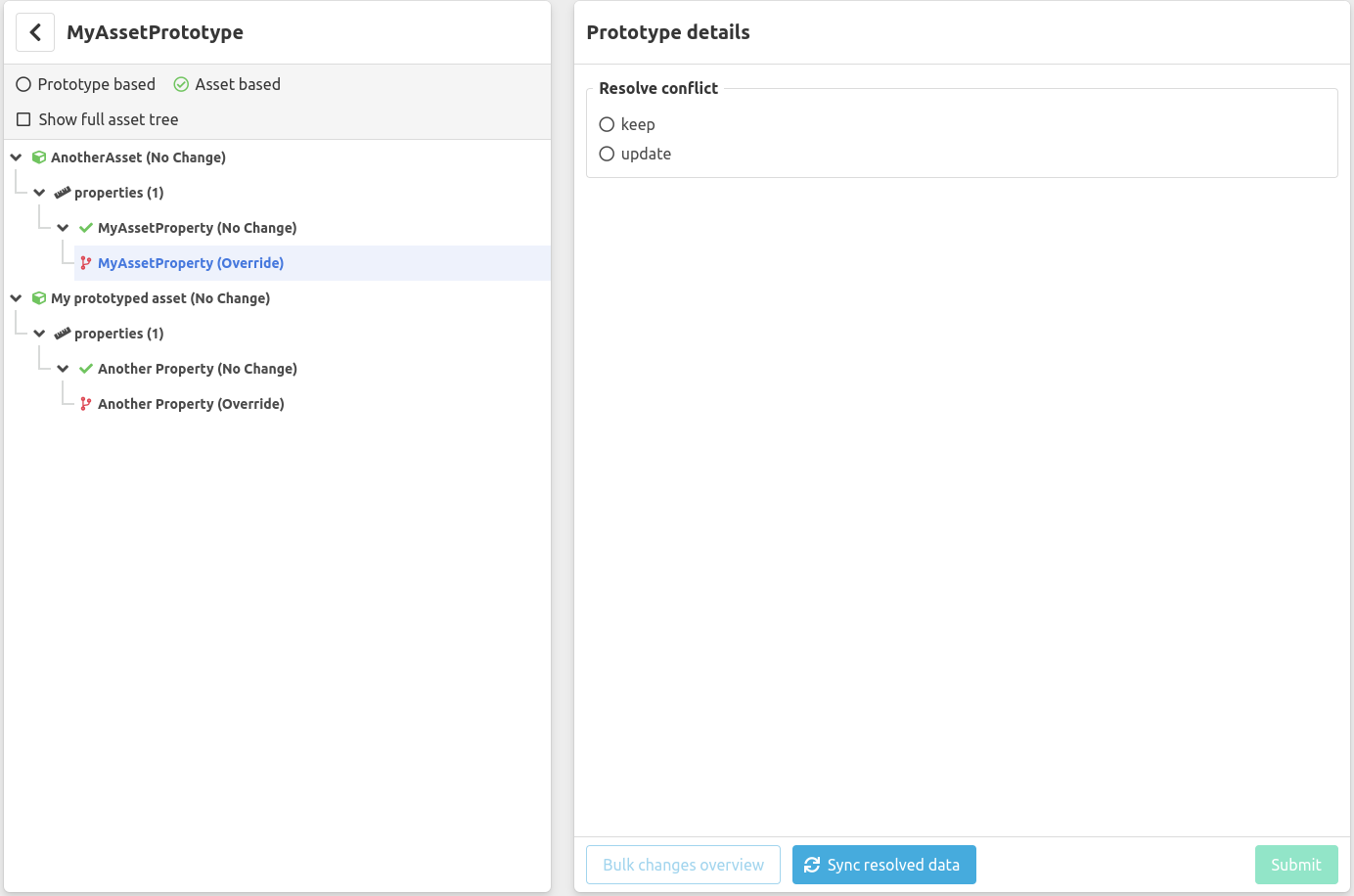 Bulk update instances, asset based