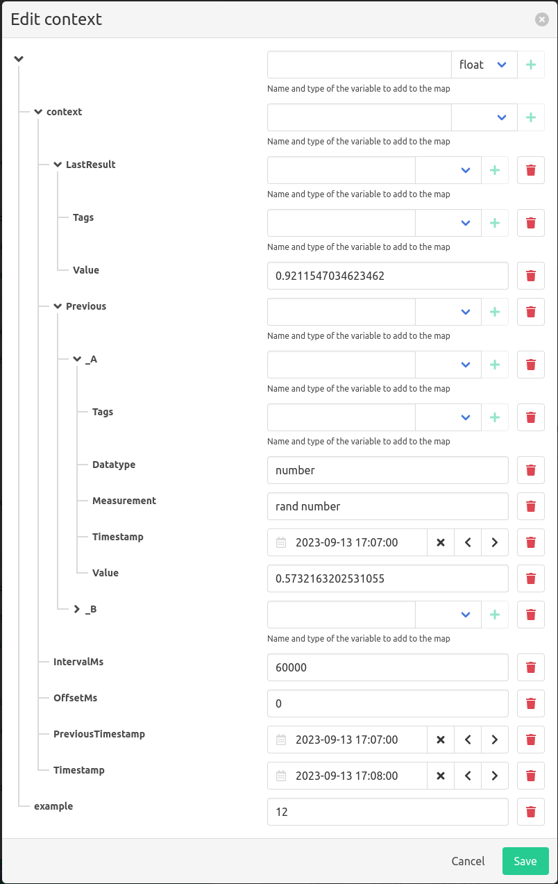 Edit calculation context