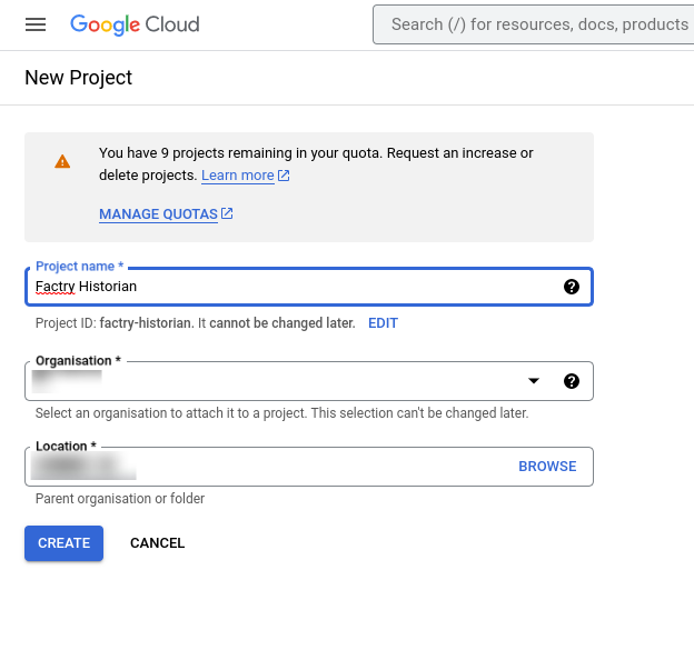 &ldquo;Google cloud project details&rdquo;