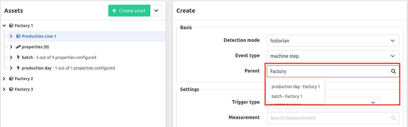 Event configuration parent