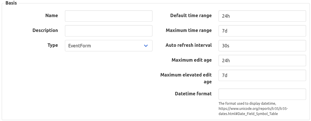 Manual entry basic configuration