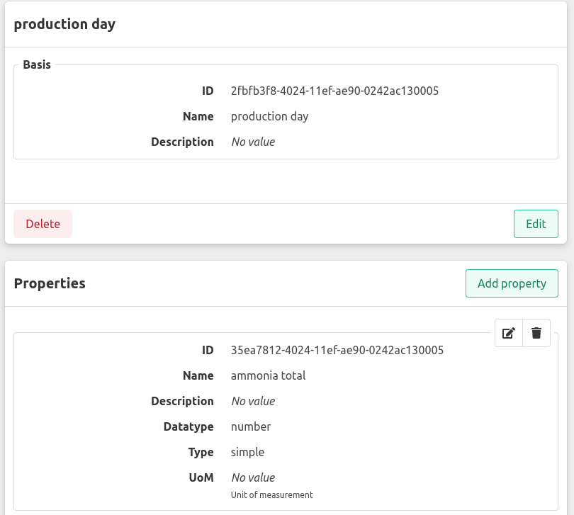 Event type properties