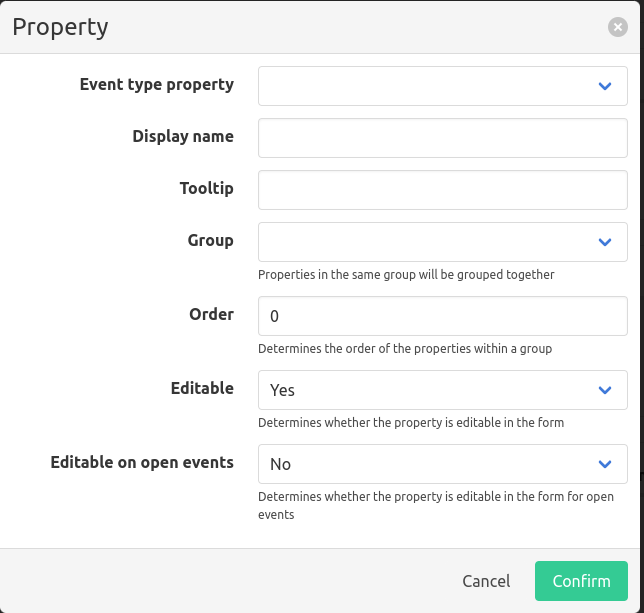 Manual entry property