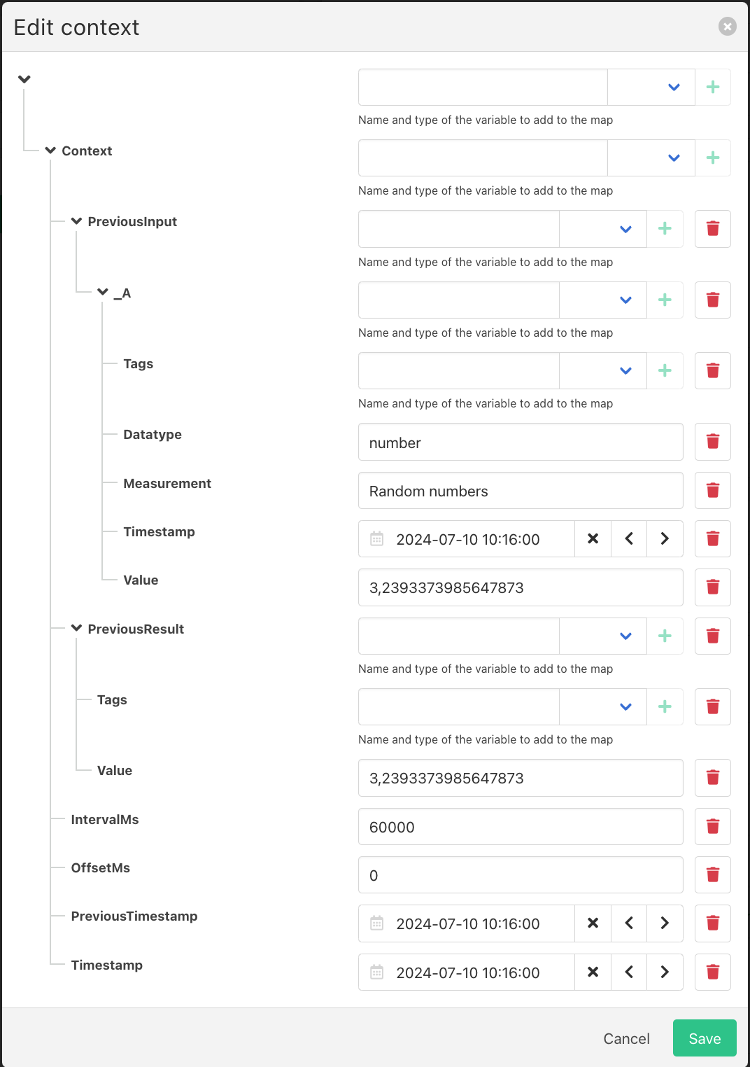 Edit calculation context