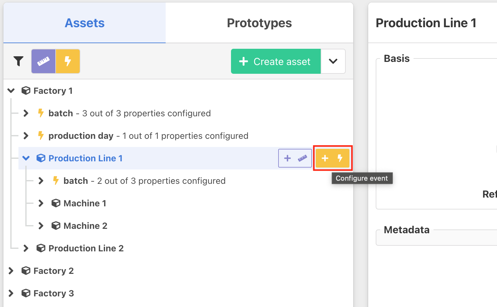 Configure event