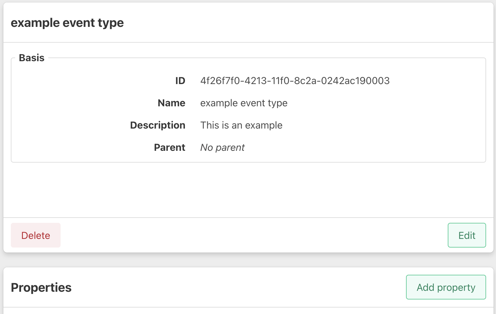 Event type detail