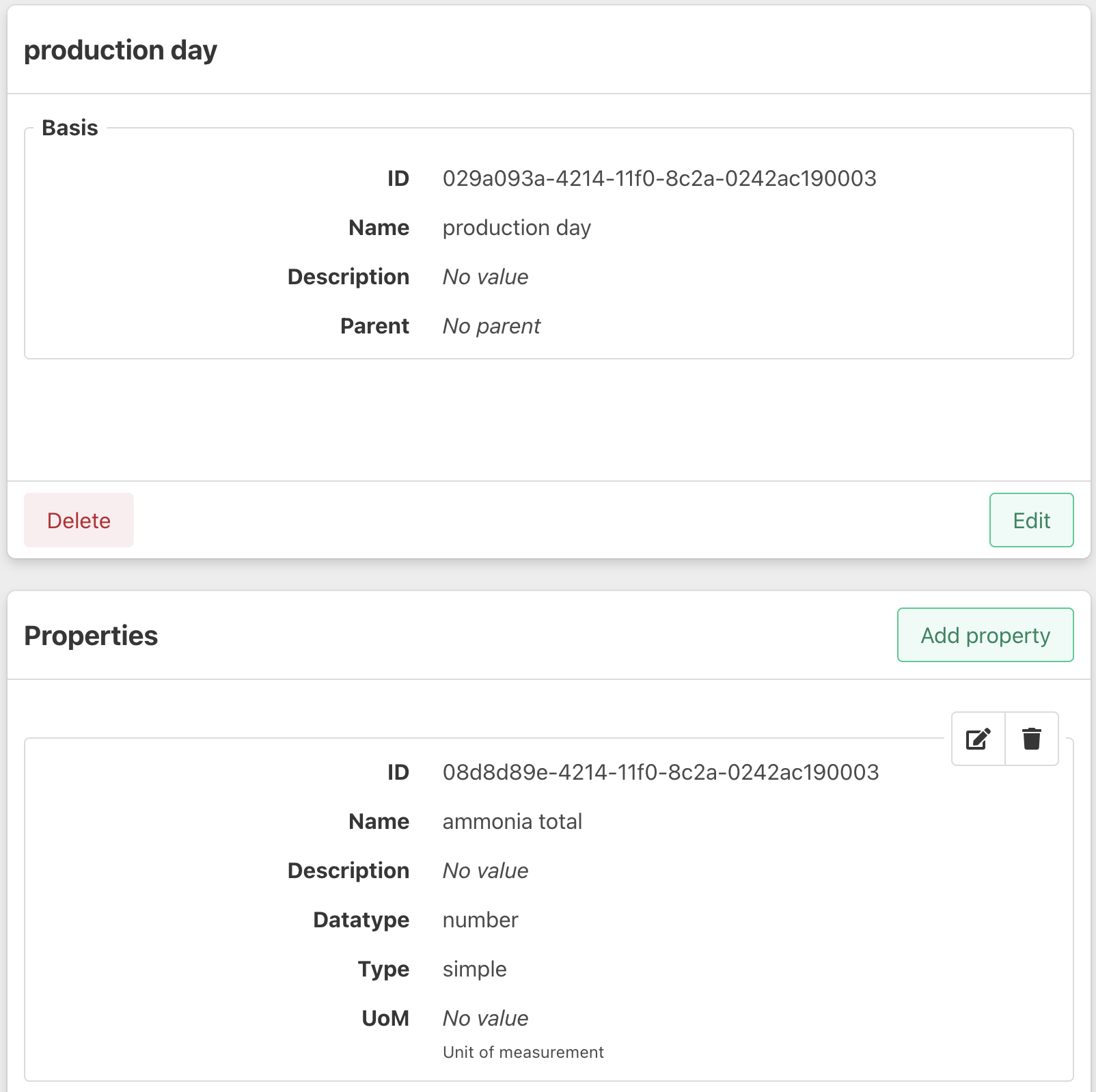 Event type properties
