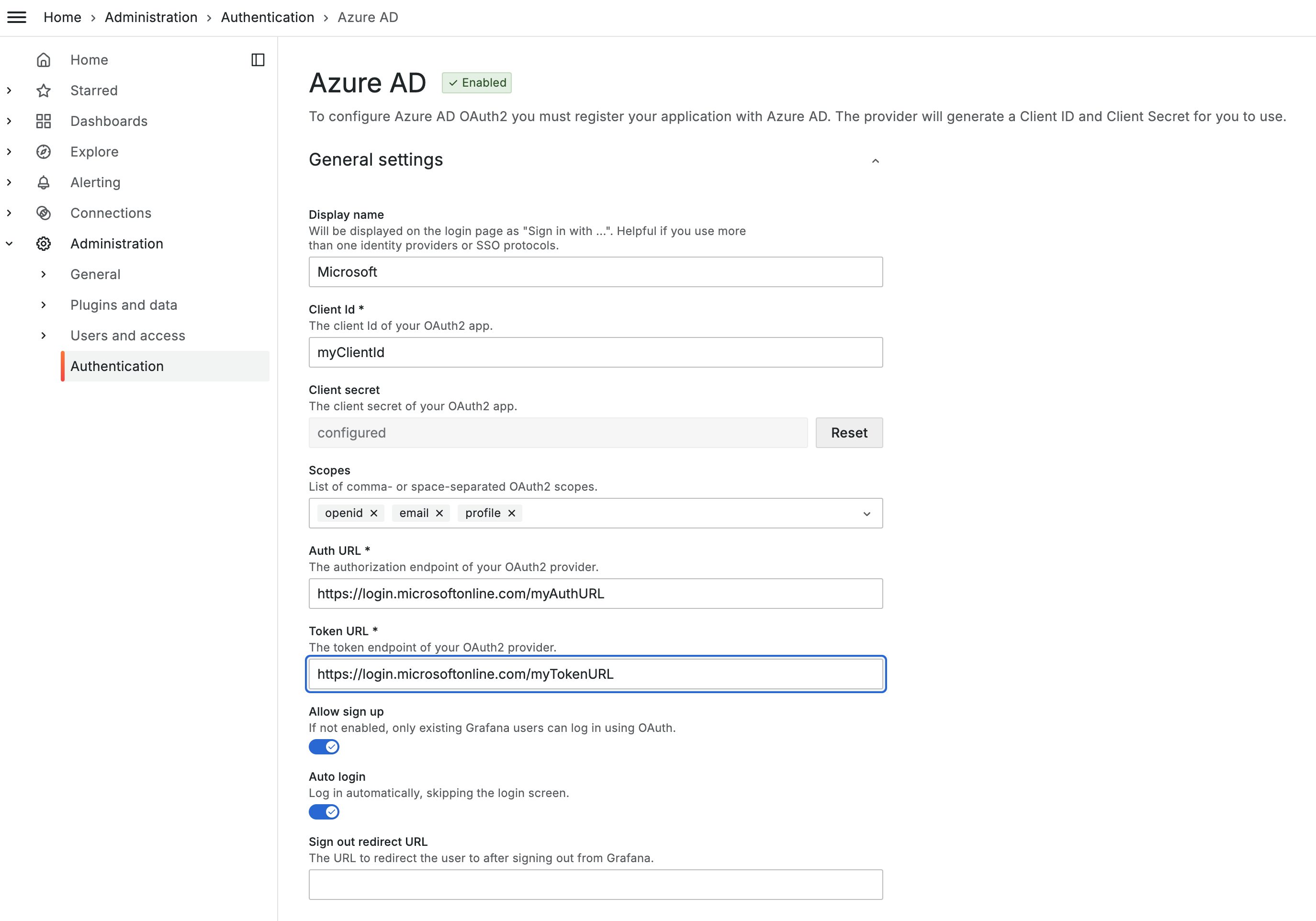 &ldquo;Grafana Authentication&rdquo;