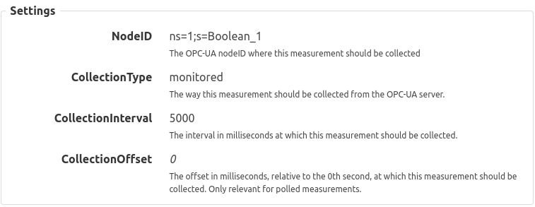 Measurement settings